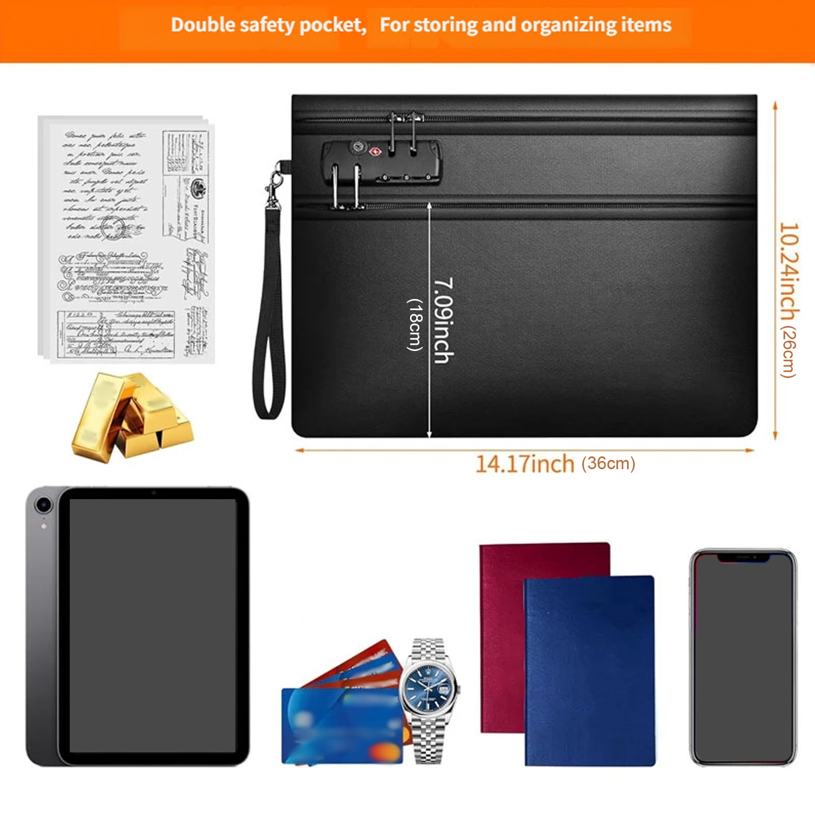 Transportable Nonflammable File Holder Thin Permanent Easy Carry Shih tzus Soaking pool Go Security of Agreements and Electronics