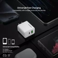 thumbnail image 2 of For Motorola Moto E 2020 XT2052DL / Moto E7 XT20522PP White 20W Fast Wall Charger PD USB C & USB A - Wall Charger Only, 2 of 3