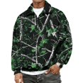 thumbnail image 3 of Havenx Flannel Quarter Zip Pullover for Men Long Sleeve Collared Pullover Mock Neck Camouflage Print Sweat Shirt Casual Soft Outdoor Active 2026 Fall Winter Streetwear,Green 2XL, 3 of 7