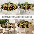 thumbnail image 7 of Water-Resistant Sunflower Round Tablecloth with Elastic Hem, Reusable Polyester for Indoor or Outdoor Use, Fits 44-52", 7 of 7