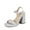 SILVER-GLITTER, variant on Heels for Women Block Chunky Platform High Heels Open Toe GISELLE Fashion Wedding Party Evening Prom Dance Ankle Strap Dress Pump Sandals Shoes