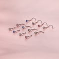 thumbnail image 5 of ZS 4Pcs/Set 20G G23 Titanium Nose Stud Piercing Round Crystal Nostril Piercing, 5 of 5