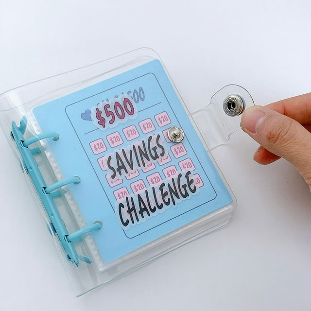 Desafío de ahorro de 1000 dólares con carpeta, minilibro de desafío de ahorro de dinero, carpeta de ahorro de dinero, minicarpeta de presupuesto con sobres para efectivo