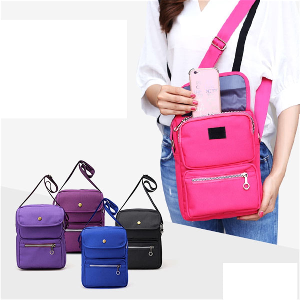 nylon crossbody travel bag