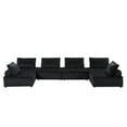 thumbnail image 2 of Miekor Furniture Anna 160" Black Velvet 6-Seater U-Shape Modular Sectional Sofa W5U702, 2 of 5
