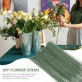 thumbnail image 2 of 100pcs Plastic Floral Stems Artificial Flower Rods Plant Wire Green Florist Wires, 2 of 4