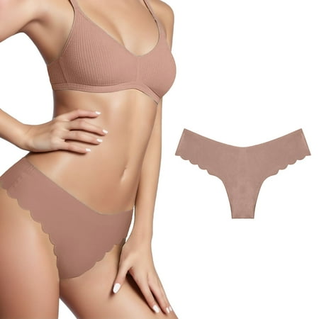 YHGFVOKJ Womens Underwear Fashion Sexy Seamless V-waisted Briefs Hipster Wicking Breathable Suit Sexy Comfort Multicolor Panties Thongs Panty for Women Coffee One Size