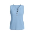 thumbnail image 6 of Women's Solid Round Neck Tank Top Sleeveless Summer Blouse Casual Lightweight Tee, 6 of 6