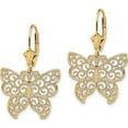 thumbnail image 2 of 14K BUTTERFLY w/BEADED FILIGREE WINGS LEVERBACK EARRINGS, 2 of 4
