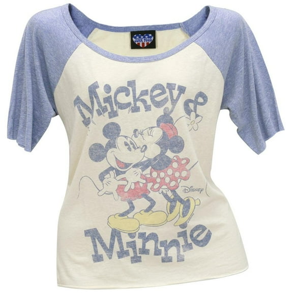 Mickey Mouse - Mickey & Minnie Juniors Raglan - Small