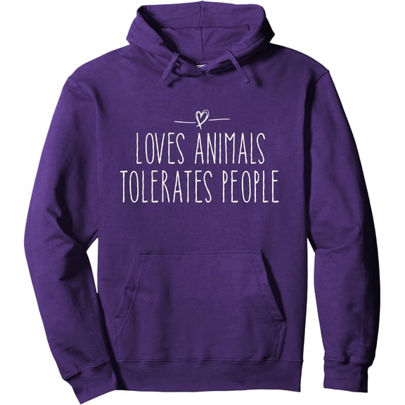 Cat Lover & Dog Love Hoodie - "Loves Animals, Tolerates People" Pullover for Pet Enthusiasts