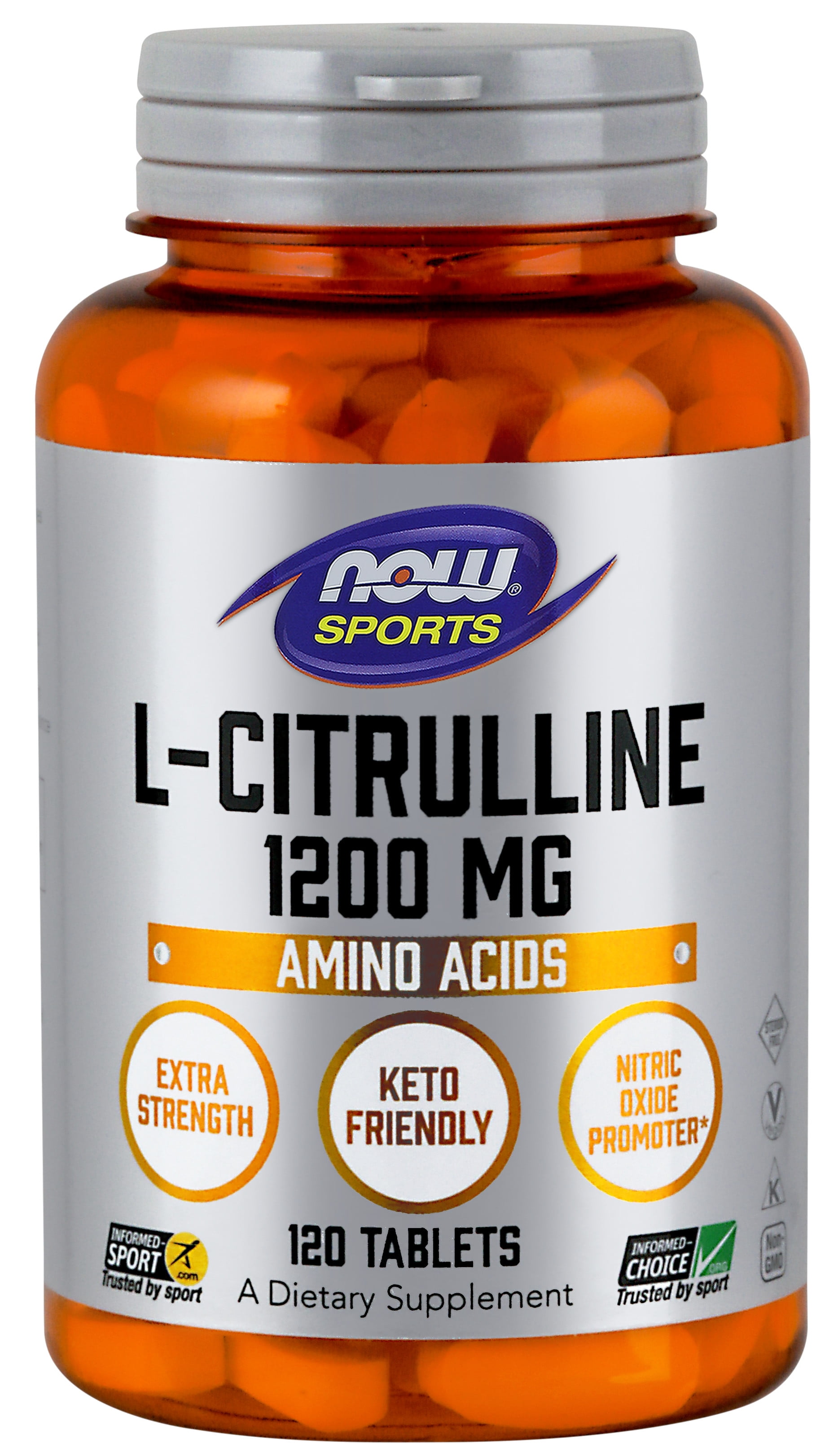 NOW Sports Nutrition, L-Citrulline, Extra Strength 1,200 Mg, Amino Acid ...