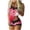 48#Wine, variant on Taylonsss Womens Printed Lace Camisole And Patchwork Shorts Pajama Set Casual Comfortable Lounge Wear For Home Vacation