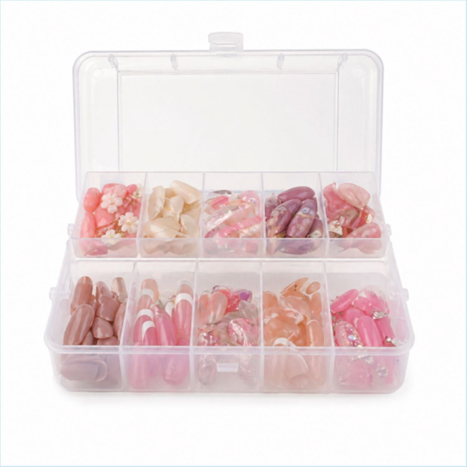 Creative Options Compact Nail Organizer, Clear 2-Tier Tray, Nail Care Accessory Storage