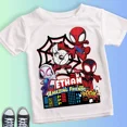thumbnail image 3 of Camiseta de algodón blanca para niños de verano de 2, 3, 4, 5, 6, 7, 8 y 9 años con el Hombre Araña y sus amigos para cumpleaños, ropa para bebés y niños pequeños, 3 of 5