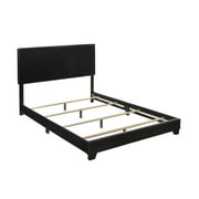 Crown Mark Erin Faux Leather Bed, Black, Queen