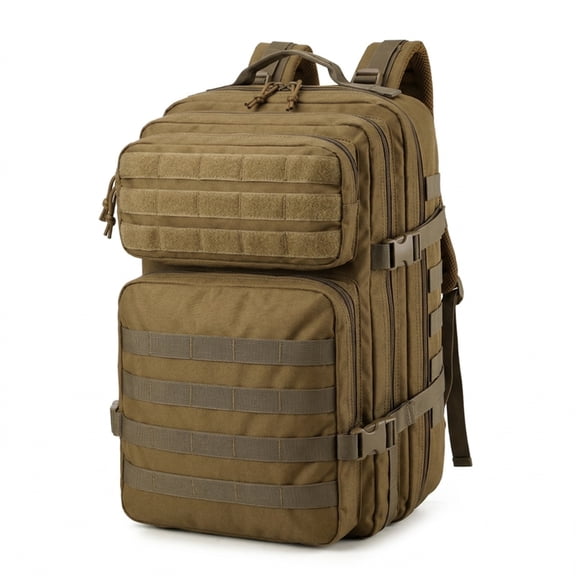 Heavy-duty hiking backpack, large-capacity multi-functional outdoor sports backpack, men's backpack(Khaki)