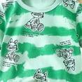 thumbnail image 3 of ZHANGDER Toddler Baby Boy Outfit Casual Outfit Short Sleeve T-Shirt Tops + Shorts Set Summer Clothes, Light Green 6-12 Months, 3 of 5