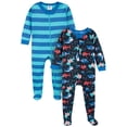 thumbnail image 1 of Gerber - Paquete de 2 Pijamas con pies para bebé, Tiburones Azules, 6-9 Meses, 1 of 7