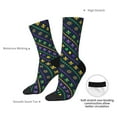 thumbnail image 2 of Yiaed Mardi Gras Strings of Beads Print Great elasticity Crew Socks Sports socks for Men and Women, 2 of 5