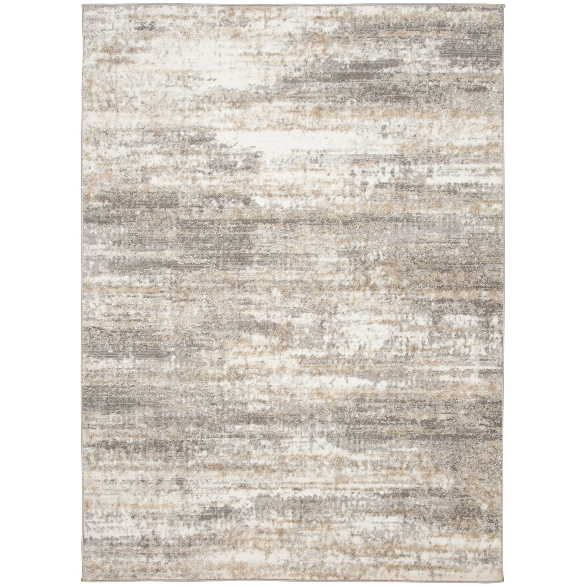 Mainstays 5 ft x 7 ft Neutral Shiny Abstract Indoor Area Rug