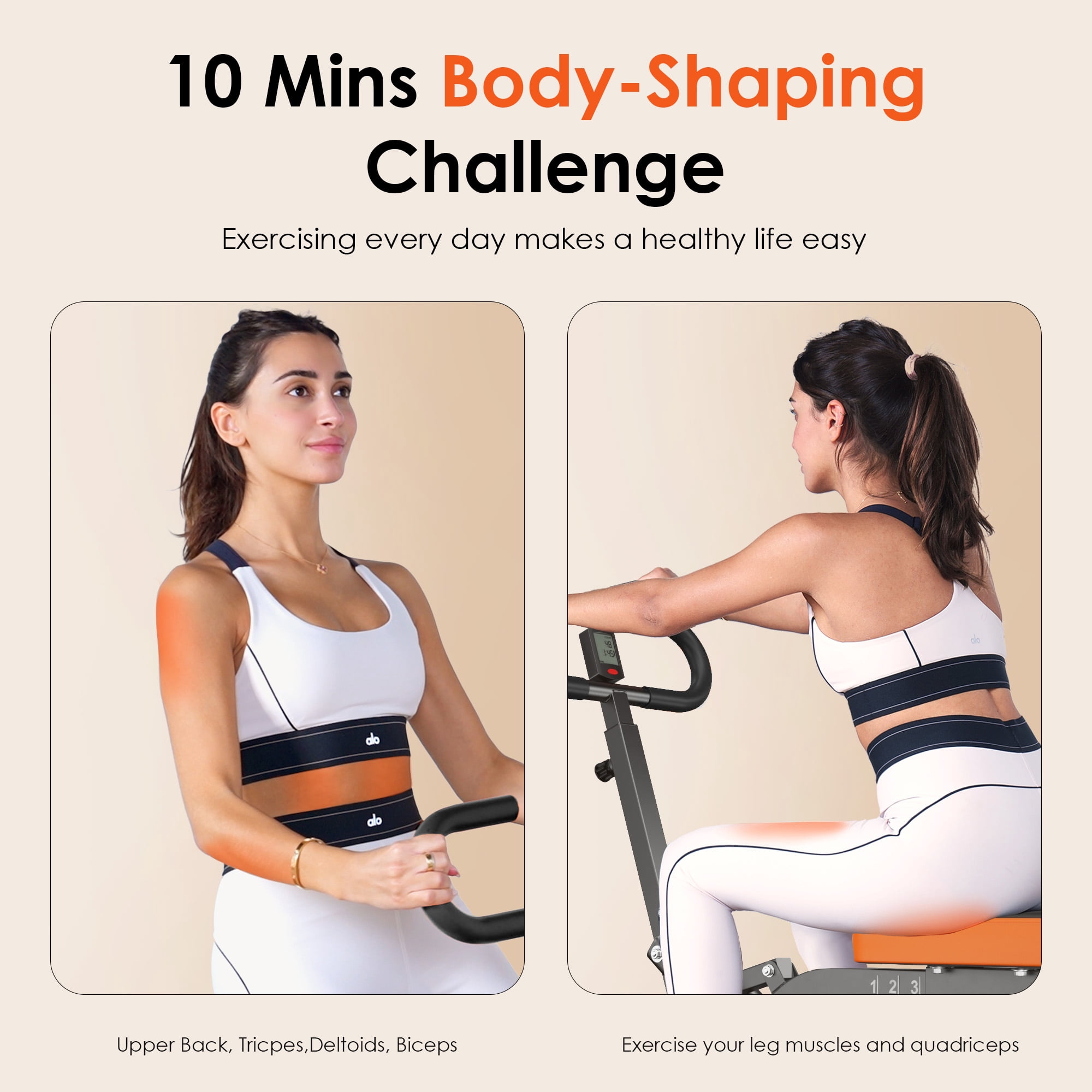 SogesPower Squat Machine Rowing Machines for Home, Foldable Fitness Rowing Machine Row, Ride Squat Machine with Adjustable 2 Resistance Bands for Workout Exercise, 330 lbs Weight Capacity, Black