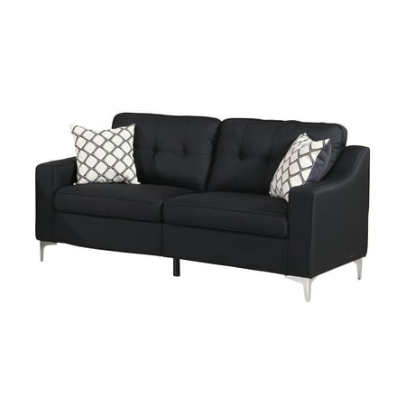 Home Source Dwayne Black Sofa With Accent Pillows Walmart Com Home Source Dwayne Black Sofa With Accent Pillows Walmart Com