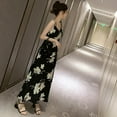 thumbnail image 6 of Women's Sexy Deep V Neck Backless Floral Print Maxi Party Dress, 6 of 7