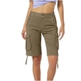 thumbnail image 2 of Women's Loose Cargo Shorts Summer Solid Color Versatile Casual Shorts with Pocket Hiking Sport, 2 of 6