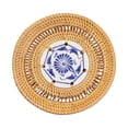 thumbnail image 2 of jifeng Napperon Rond Tissé Boho Rotin Napperon pour Table à Manger de Noël Extérieur 13cm, 2 of 9