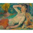 thumbnail image 2 of Magnus Enckell 14x12 Black Ornate Wood Framed Double Matted Museum Art Print Titled: Awakening Faun (1914), 2 of 5