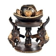 thumbnail image 4 of AeraVida Indoor/Outdoor Asymmetrical Rain tree wood Pillar Candle Holders, 4 of 4