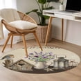 thumbnail image 5 of Vintage Flowers Round Area Rugs Collection 3', Birds Retro Art Elegant Farmhouse Rustic Non Slip Indoor Circular Throw Runner Rug Floor Mat Carpet for Living Room Dining Table Bedroom Nursery, 5 of 9