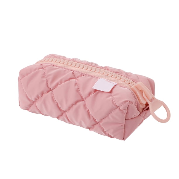 Estuche para lápices de gran valor para niñas, de color caramelo, suave, para guardar papelería de estudiante, con cremallera grande, para guardar cosméticos.