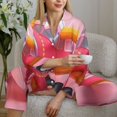 thumbnail image 6 of KLL Colorful Cartoon Biplane Print Women's Long Sleeve Pajamas with Pants Sleepwear Loungewear 2 Set-XX-Large, 6 of 8