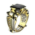 thumbnail image 2 of Soumake Mens Ring Vintage Jewelry Gift Copper Rhinestone Inlaid Carved Finger Ring For Daily Life Fashion, 2 of 8