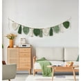 thumbnail image 5 of Woven Wall Hanging Tapestry Boho Chic Home Decor Woven Green Leaf Large Tapestry Wall Art Decor Handmade Feather for Bedroom Living Room Apartment Hanging Decorations, 5 of 5