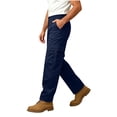 thumbnail image 6 of Pafei Tyugd Work Cargo Pants for Men with Pockets Casual Elastic Waisted Hiking Pants Straight Leg Chino Trousers Active Outdoor Blue 3XL, 6 of 10