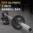 thumbnail image 4 of Sprint Demon 2" Cast Iron Olympic Standard Weight Plates Set, Including 5FT Standard Barbell with Locks, 85lbs Weight Plates Set(2x 2.5lb, 2x 5lb, 2x 10lb, 2x 25lb), Cast Iron Weight Plate, 4 of 7