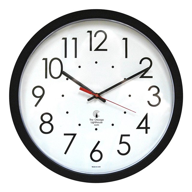 CHICAGO LIGHTHOUSE 14.5IN BLACK SELFSET CLOCK STD DIAL 67800603