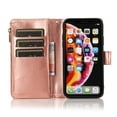 thumbnail image 6 of Allytech iPhone XR Wallet Case 6.1", 9 Cards Holder Zipper Wallet Case for Women Men Shockproof Hand Strap Full Protective Flip Stand Case Cover for  Apple iPhone XR - Rosegold, 6 of 9