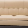 thumbnail image 4 of Benjara BM319236 67 in. Diana 2 Tone Brown & Beige Genuine Leather Chrome Pillow Arms Loveseat, 4 of 6