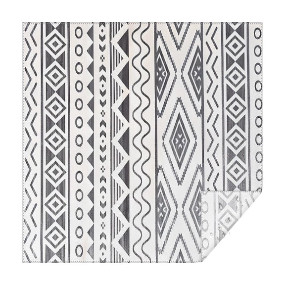 White Geometric Diamond Wave Pattern Square Tablecloth,Waterproof Square Table Cover,Wipeable Spillproof Washable Table Cover for Home Kitchen Party Decor 42"X42"(107x107cm)