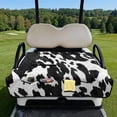 thumbnail image 2 of Whosucclay Cow-Patterned Golf Cart Seat Blanket, 4 Convenient Pockets Folding Golf Cart Seat Covers for Club Car 2 Person EZGO Yamaha Carts Portable, 2 of 9