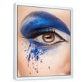 thumbnail image 3 of Close Up Of Brown Eye With Blue Fantasy Make Up 30 in x 40 in Framed Photography Canvas Art Print, by Designart, 3 of 5