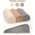 thumbnail image 5 of YFONG 3 Pack Hair Drying Towels, Hair Towel with Button, Super Absorbent Microfiber Hair Towel for Curly Hair, Fast Drying Hair Wraps for Women Girls, Microfiber Towel for Hair, 5 of 6