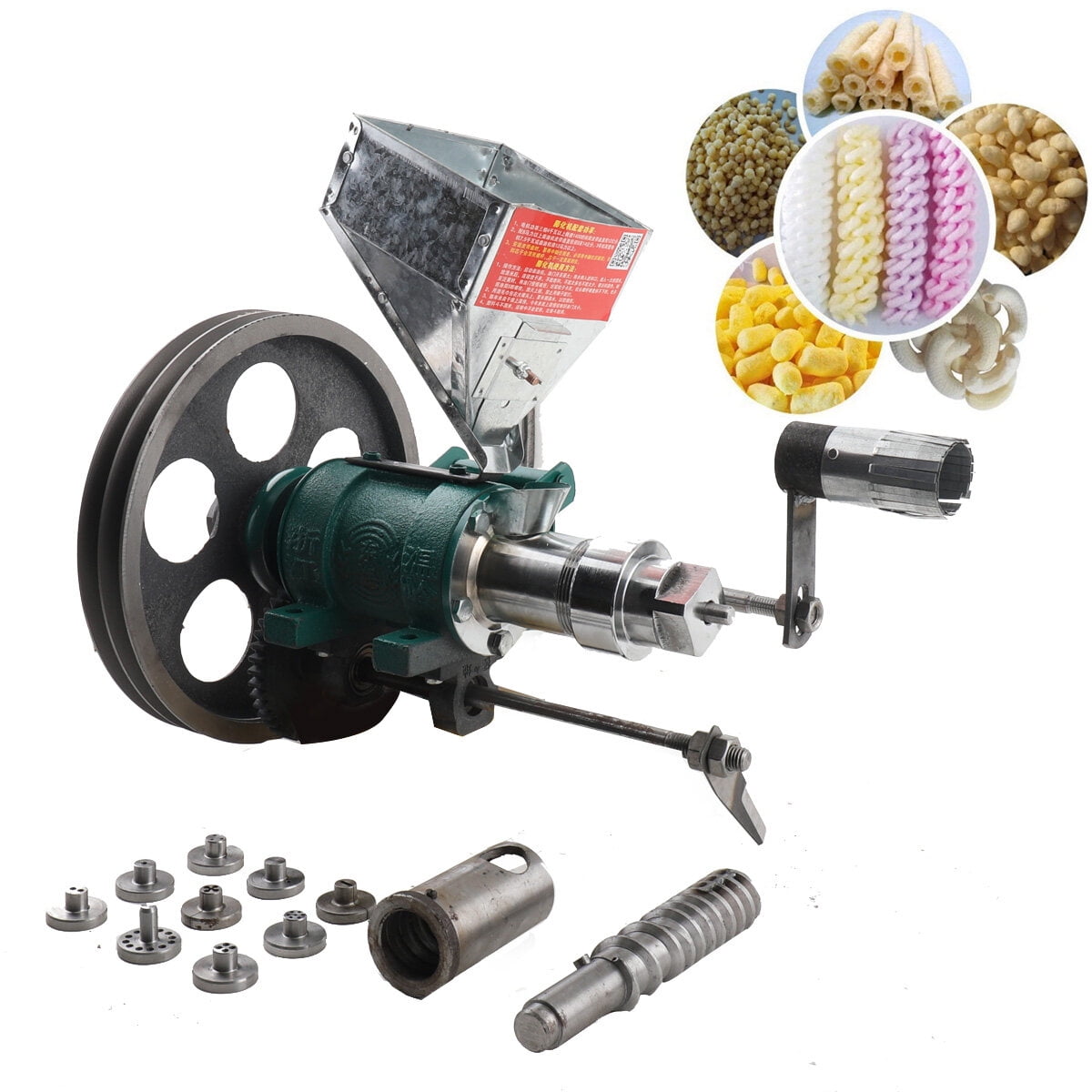 NICCOO Puffed Food Extruder Rice Corn Puffing Extrusion Machine Puff Snack Machine with 9 Molds