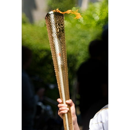LAMINATED POSTER Relay Olympic Games Carry Flame Gold Light Fire Poster Print 24 x (Best Olympic Flame Lighting)