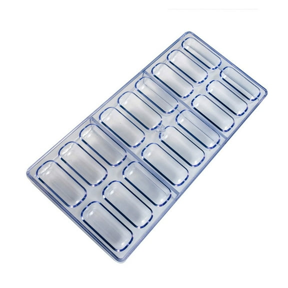 Polycarbonate Chocolate Mold 18 Cavity Oval Shape Mould for Candy Bonbons and Pastries Baking Tool Kitchen Supplies