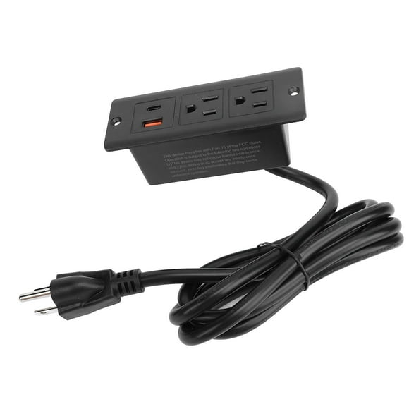 Recessed Power Strip Fast Charging Outlet USB C USB A Ports for Furniture 12A